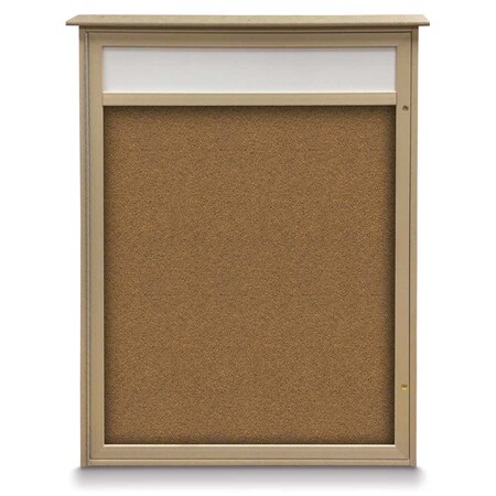 United Visual Products Triple Door Enclosed Indoor Letterboard UV1143H-WHITE-HUNGRN